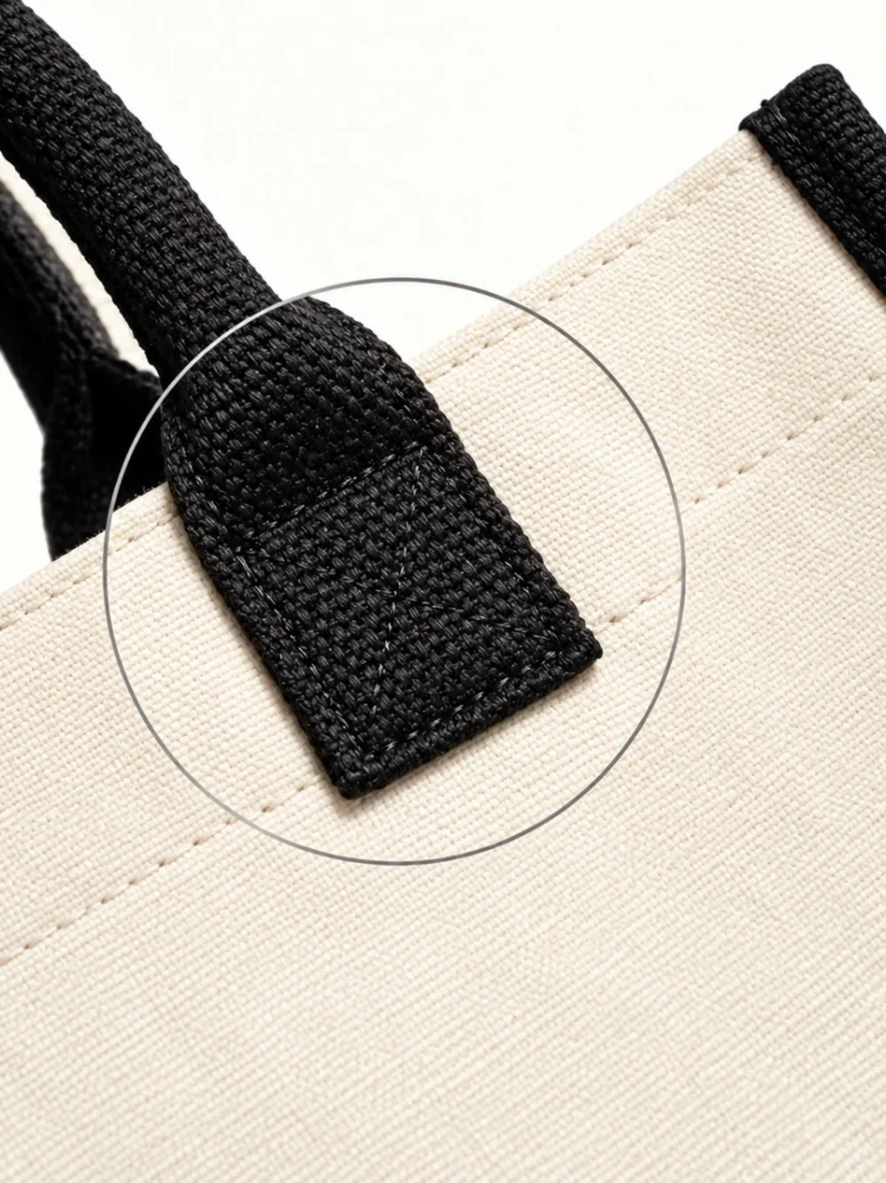 Canvas Tote Bag with Scripture Print - Black & Cream
